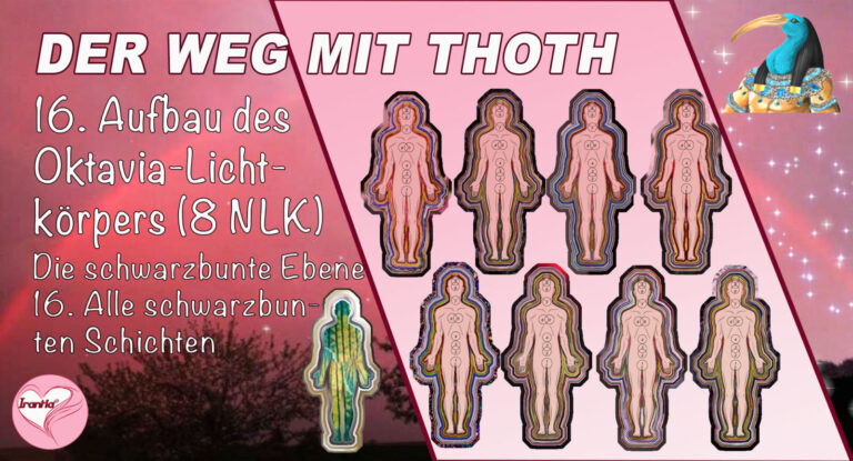 16. Aufbau des Oktavia-Lichtkörpers (Die 8 Nolan-Lichtkörper) die schwarzbunte Ebene, alle schwarzbunten Schichten